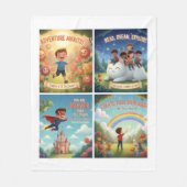 Couverture Polaire Joyful Garden Adventures for Kids & Pets (Devant)