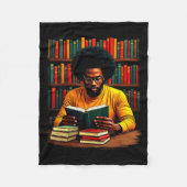 Couverture Polaire Juneteenth Black Man Reading Books  (Devant)