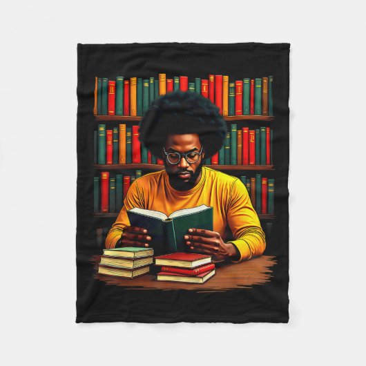 Couverture Polaire Juneteenth Black Man Reading Books  (Devant)