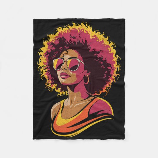 Couverture Polaire Juneteenth Femmes Noires Mélanine Reine Afro-Améri (Devant)
