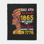 Couverture Polaire Juneteenth Parce que mes ancêtres n'étaient pas li (Devant)