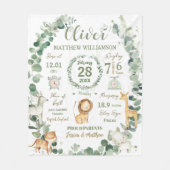 Couverture Polaire Jungle Animaux Végétation Bébé Naissance Imprimer  (Devant)