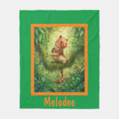 Couverture Polaire Jungle Faune/ArbreKangarooMedium (Devant)