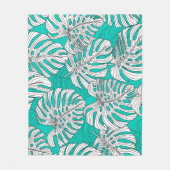 Couverture Polaire Jungle Feuille Tropical Floral sans fil (Devant)