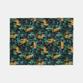 Couverture polaire Jungle Léopard foncé (Devant (Horizontal))