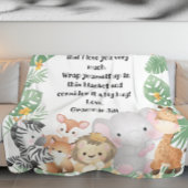 Couverture Polaire Jungle Safari Animaux note de message personnalisé