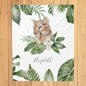Couverture Polaire Jungle Safari Cute Lioness Nom personnalisé