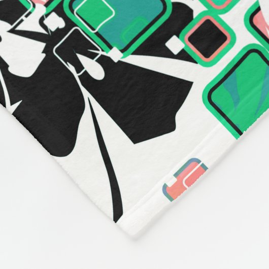 Couverture Polaire jungle tropicale sans charme abstrait PA feuille m (Coin)