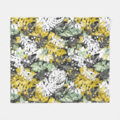 Couverture Polaire jungle tropicale sans joint exotique feuilles abst (Devant (Horizontal))