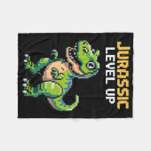 Couverture Polaire Juric Level Up Pixel Dinosaur Retro Gamer  (Devant (Horizontal))