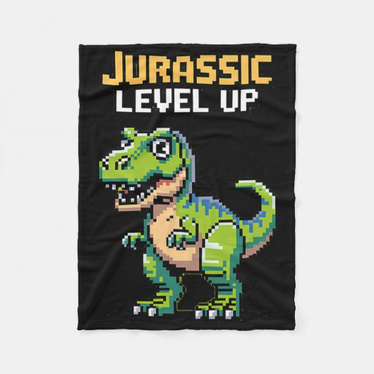 Couverture Polaire Juric Level Up Pixel Dinosaur Retro Gamer  (Devant)