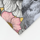 Couverture Polaire Jus gris et fleurs (Coin)
