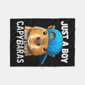 Couverture Polaire Just A Boy Who Loves Capybaras  (Devant (Horizontal))