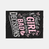 Couverture Polaire Just A Girl Who Loves Bad Decisions Funny Sarcasti (Devant (Horizontal))