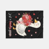 Couverture Polaire Just A Lovely Goose Bouquet Roses Floral Valentine (Devant (Horizontal))