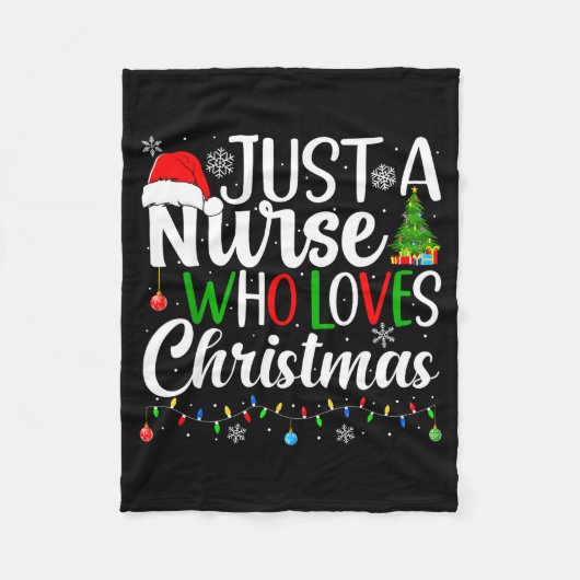 Couverture Polaire Just A Nurse Who Loves Christmas Rn Nursing Christ (Devant)