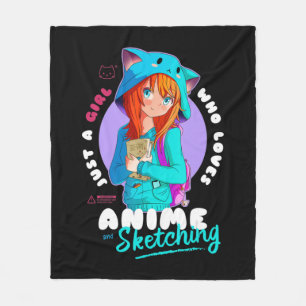 Couverture Polaire Just Girl Love Anime Sketching Ramen Manga Otaku