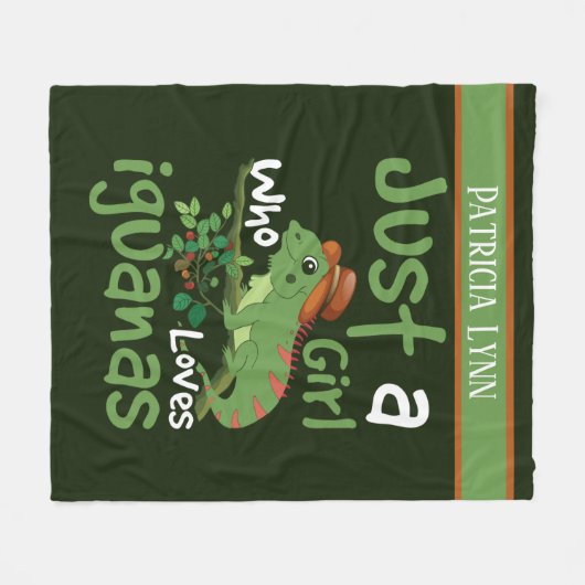 Couverture Polaire just girls love iguana ajouter nom (Devant (Horizontal))