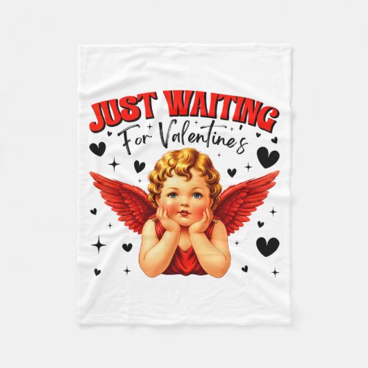 Couverture Polaire Just Waiting For Valentines Day Baby Cud Cute Vale (Devant)