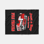 Couverture Polaire Juste Garçon qui aime Firetruck & Toddler Firefigh (Devant (Horizontal))