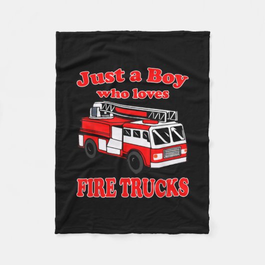 Couverture Polaire Juste Garçon qui aime Firetruck & Toddler Firefigh (Devant)