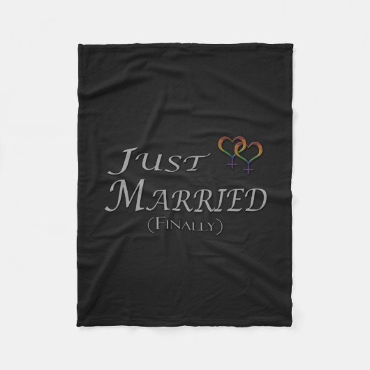 Couverture Polaire Juste marié (Enfin) Lesbian Pride Design (Devant)
