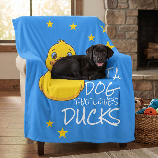 Couverture Polaire Juste un chien qui aime les canards jaunes mignons