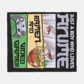 Couverture Polaire Juste un garçon qui aime Anime Ramen et jeux vidéo (Devant (Horizontal))