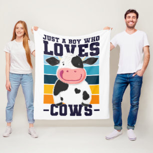Couverture Polaire Juste Un Garçon Qui Aime Les Vaches