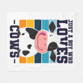 Couverture Polaire Juste Un Garçon Qui Aime Les Vaches (Devant (Horizontal))