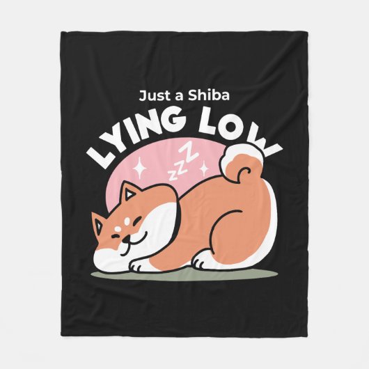 Couverture Polaire Juste un Shiba allongé bas : mignonne conception S (Devant)