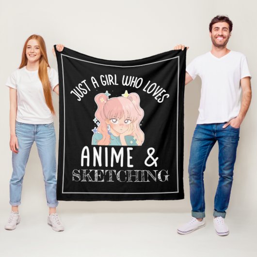 Couverture Polaire Juste une fille qui aime Anime Et Sketching (En situation)