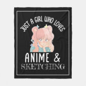 Couverture Polaire Juste une fille qui aime Anime Et Sketching (Devant)
