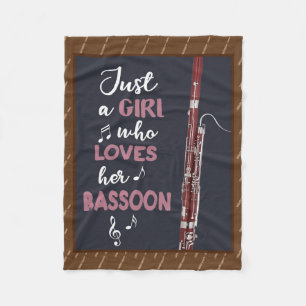 Couverture Polaire Juste Une Fille Qui Aime Bassoon Blanket Cadeau
