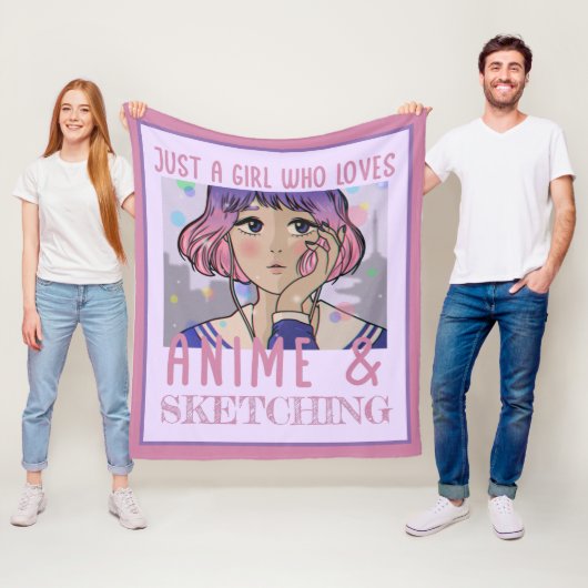 Couverture Polaire Juste une fille qui aime l'anime et le dessin (En situation)