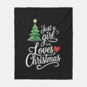 Couverture Polaire Juste Une Fille Qui Aime L'Arbre De Noël Cadeau Fa (Devant)