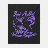 Couverture Polaire Juste une fille qui aime les bergers allemands (Devant)