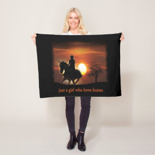 Couverture Polaire juste une fille qui aime les chevaux