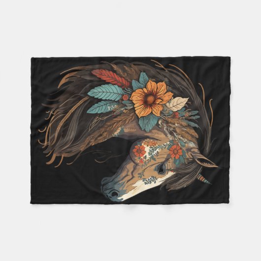 Couverture Polaire Juste Une Fille Qui Aime Les Chevaux Co. Cheval Eq (Devant (Horizontal))