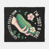 Couverture Polaire Juste Une Fille Qui Aime Les Concombres - Végétari (Devant (Horizontal))