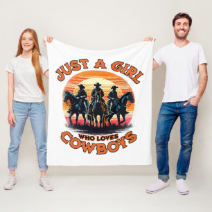 Couverture Polaire Juste une fille qui aime les cow-boys