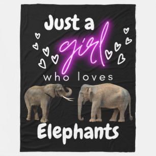 Couverture Polaire Juste une fille qui aime les éléphants Blanche pol