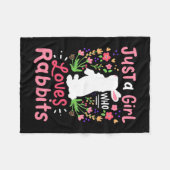 Couverture Polaire Juste une fille qui aime les lapins (Devant (Horizontal))