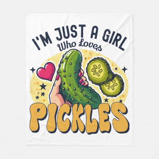 Couverture Polaire Juste Une Fille Qui Aime Les Pickles - Végétan Drô (Devant)