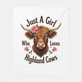 Couverture Polaire Juste une fille qui aime les vaches des Highlands