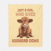Couverture Polaire Juste une fille qui aime les vaches Highland (Devant)