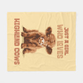 Couverture Polaire Juste une fille qui aime les vaches Highland (Devant (Horizontal))