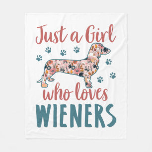 Couverture Polaire Juste une fille qui aime les Wieners Dachshund Lov
