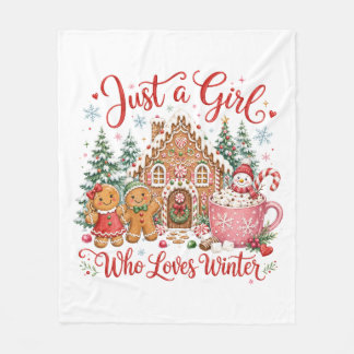Couverture Polaire Juste une fille qui aime l'hiver