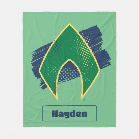 Couverture Polaire Justice League | Brush & Halftone Aquaman Symbol (Devant)